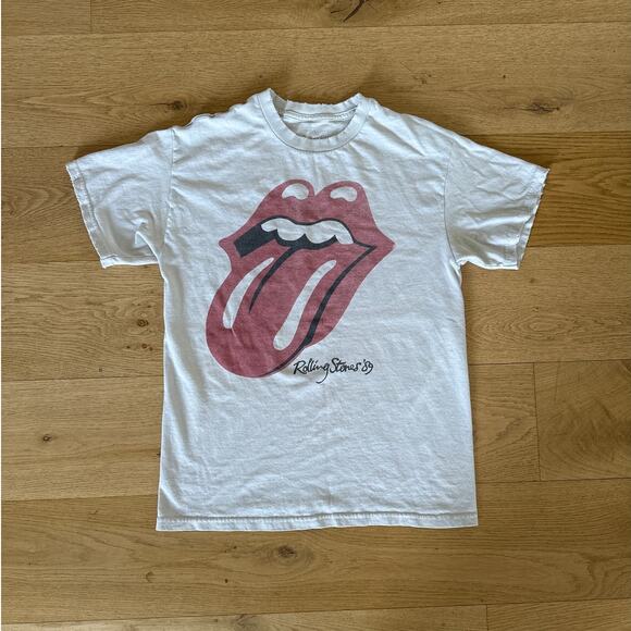 The Rolling Stones - Band Tee in Off White & Red - Picture 1 of 4